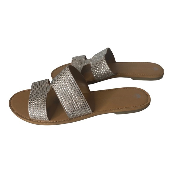 Big Buddha Silver Rhinestone Sandals. Size 9 - Picture 6 of 9